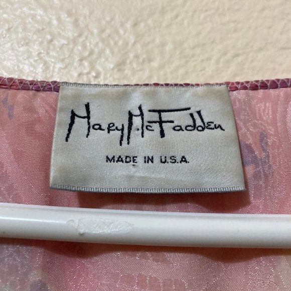 Vintage Mary McFadden Abstract Floral Paisley Maxi Caftan Mumu House Dress L/XL - Picture 5 of 6